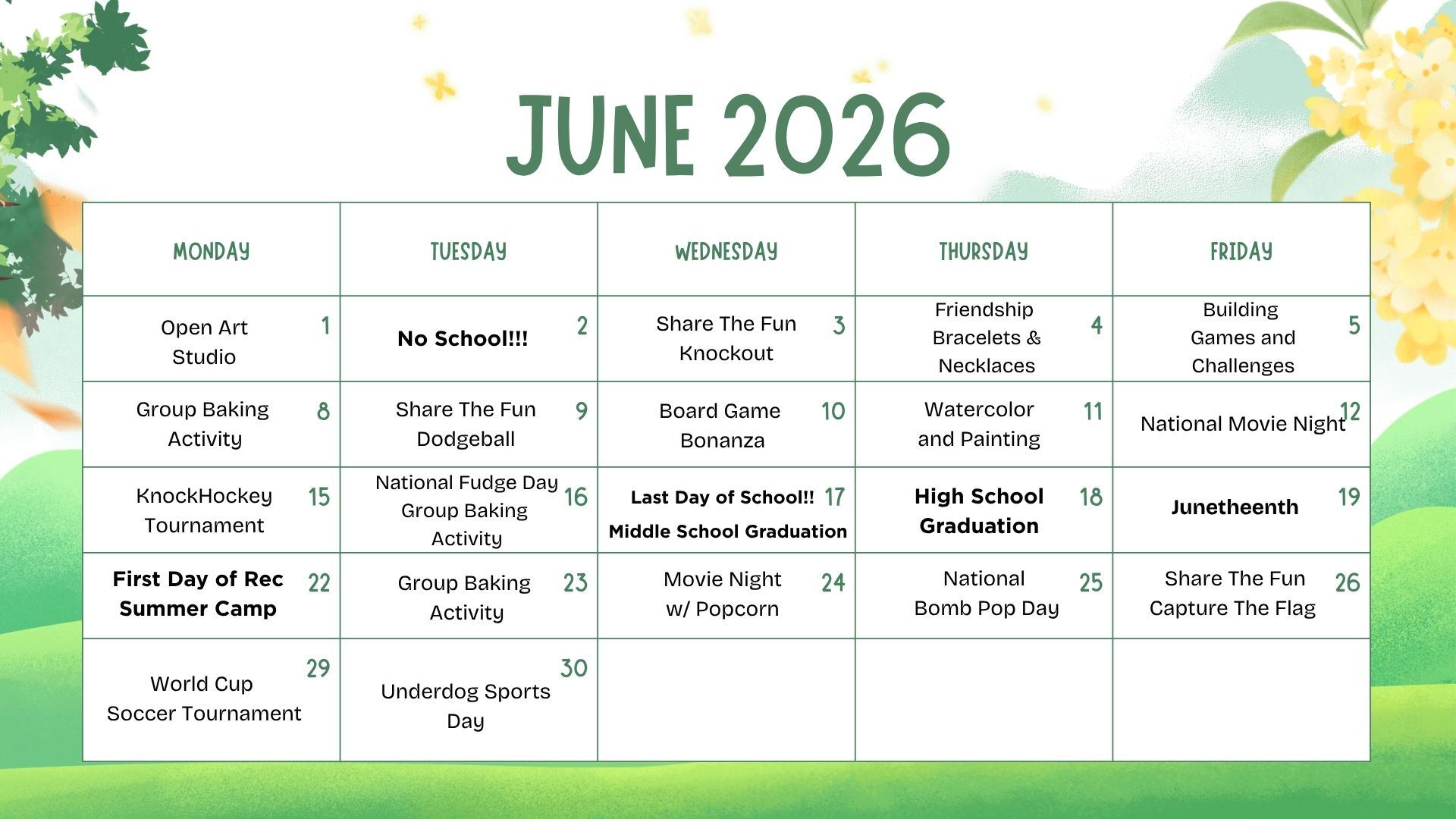 STF - June 2026 Calendar